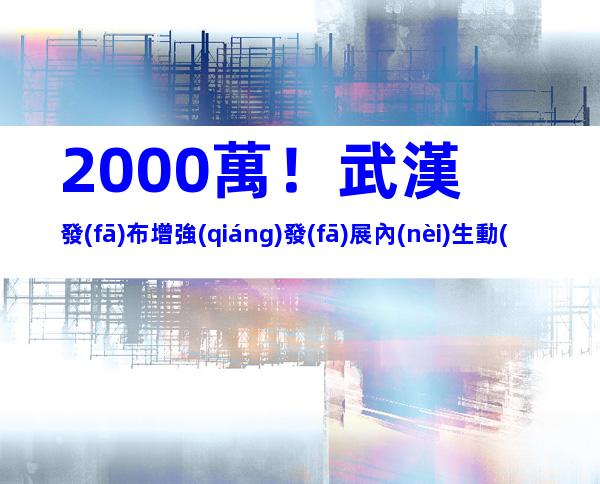 2000萬！武漢發(fā)布增強(qiáng)發(fā)展內(nèi)生動(dòng)力推動(dòng)經(jīng)濟(jì)恢復(fù)向好申報(bào)獎(jiǎng)勵(lì)補(bǔ)貼措施