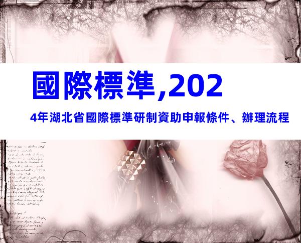 國際標準,2024年湖北省國際標準研制資助申報條件、辦理流程