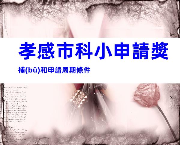孝感市科小申請獎補(bǔ)和申請周期條件