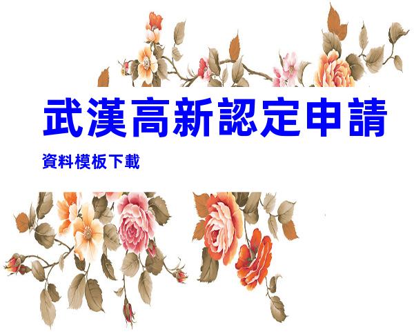 武漢高新認定申請資料模板下載
