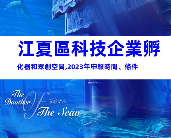 江夏區科技企業孵化器和眾創空間,2023年申報時間、條件