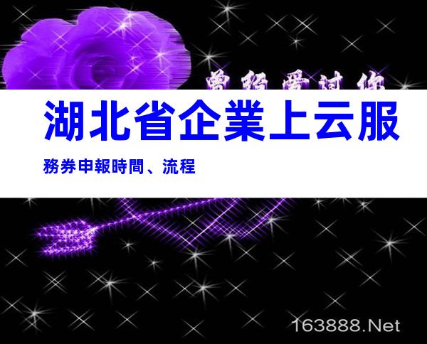 湖北省企業上云服務券申報時間、流程